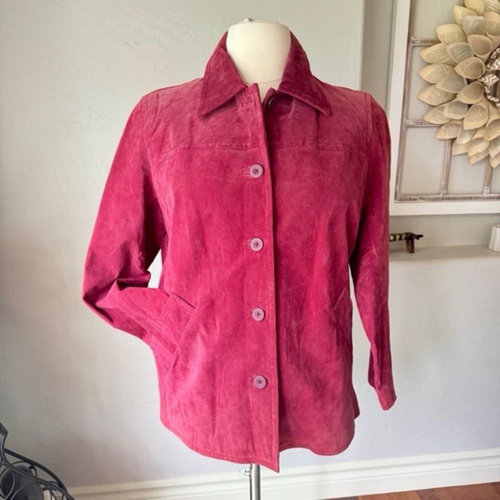 Jaclyn Smith Classic Women's Burgundy Genuine Leather Suede Jacket